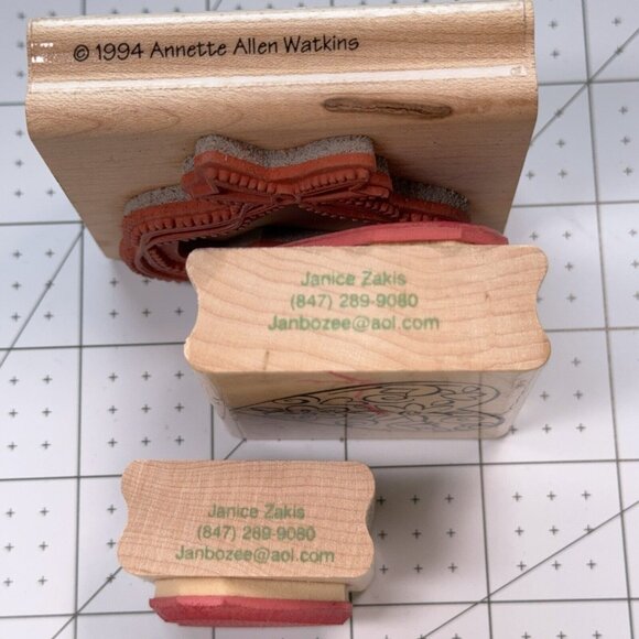 Lot of 3 Heart Rubber Stamp Valentines Day Love Romance Wedding Card Craft - Picture 2 of 4